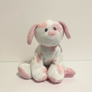 Ty Pink Hearts Puppy Dog Pluffies Tylux Plush Stuffed Animal Toy 2011 Beanie 9”